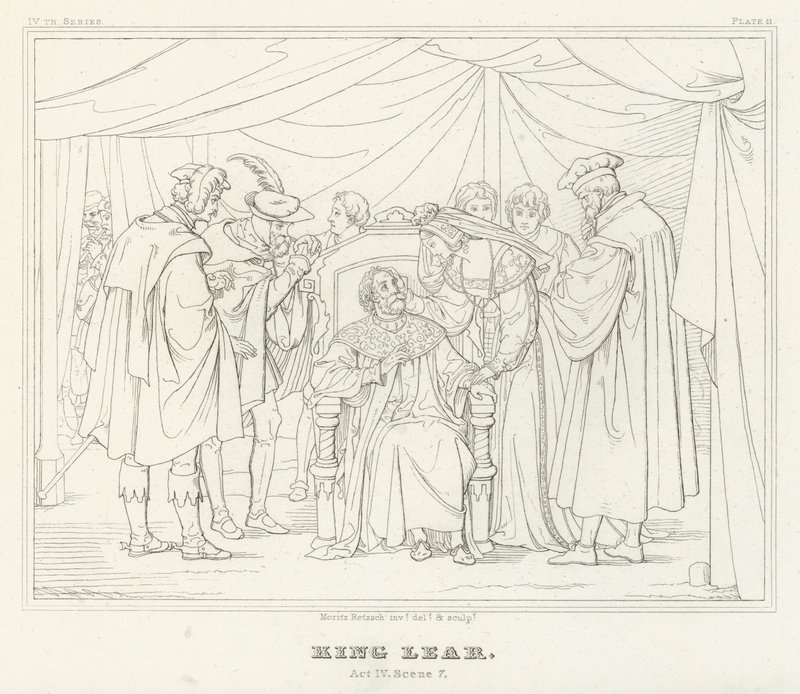 Koning Lear, Act IV, Scene 7 door Friedrich August Moritz Retzsch