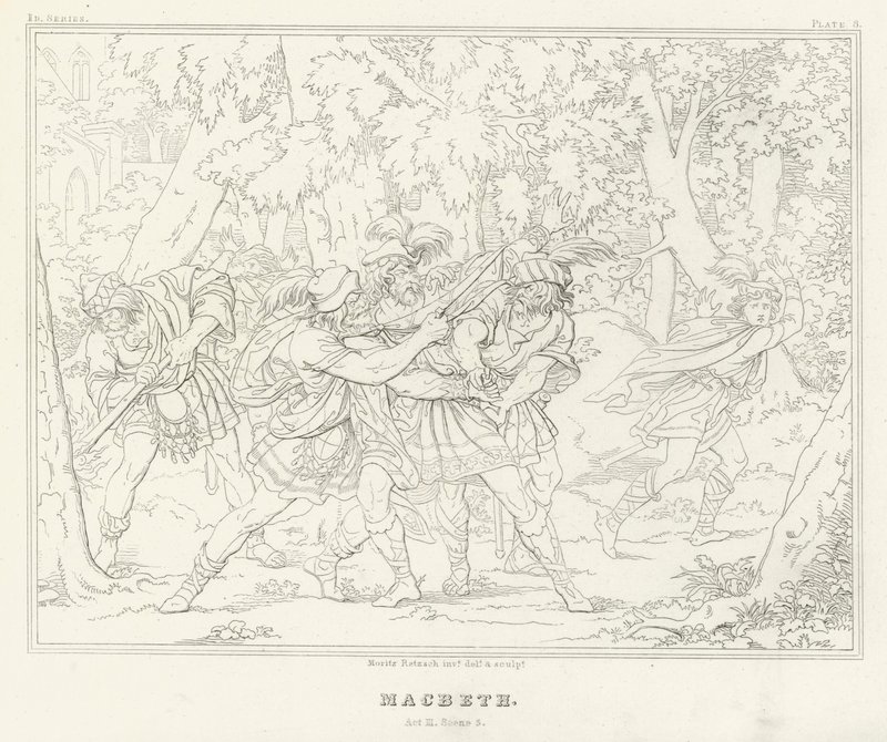 Macbeth, Acte III, Scene 3 door Friedrich August Moritz Retzsch