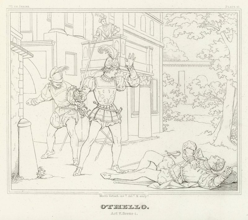 Othello, Act V, Scene 1 door Friedrich August Moritz Retzsch