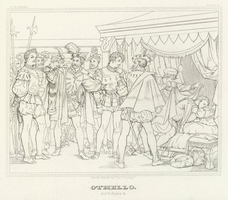 Othello, Act V, Scene 2 (gravure) door Friedrich August Moritz Retzsch
