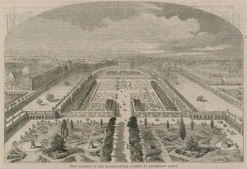 De tuinen van de Tuinbouwvereniging in Kensington Gore door G.F. Sargent