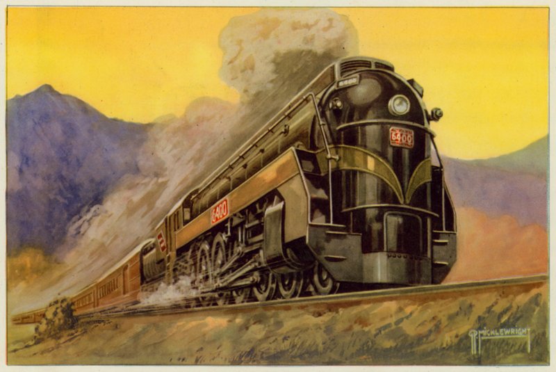 Canadian National Railway, Express Gestroomlijnde Locomotief No 6400, 4-8-4 door G.P. Micklewright