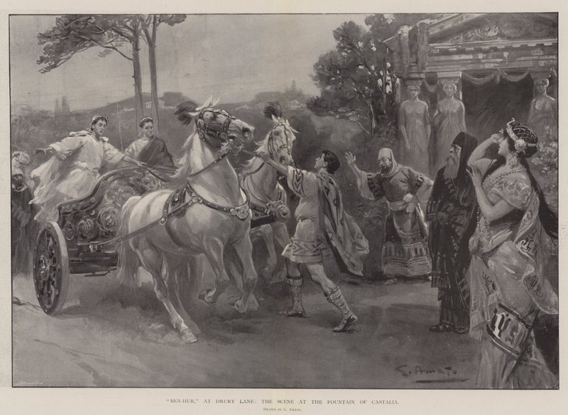 Ben-Hur, in Drury Lane, de scène bij de fontein van Castalia door G.S. Amato