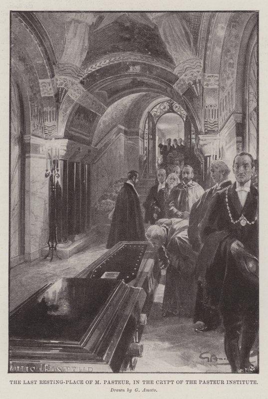 De laatste rustplaats van M Pasteur, in de crypte van het Pasteur Instituut door G.S. Amato