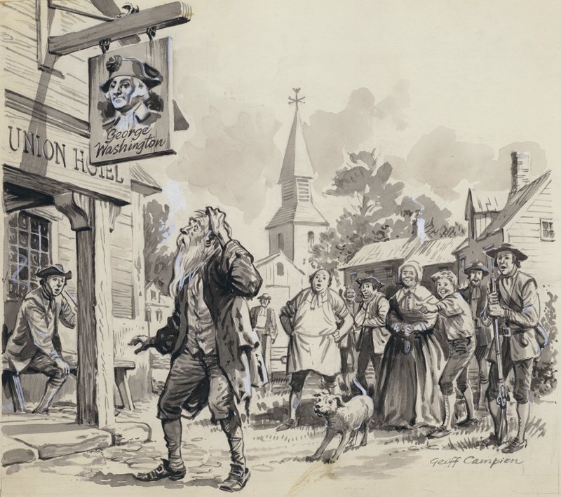 Rip Van Winkle (gouache on paper) door Geoff Campion