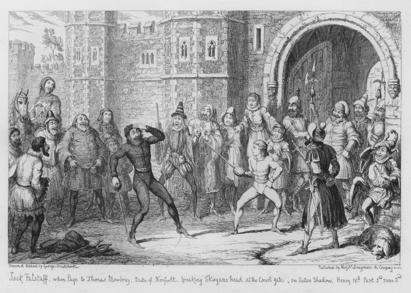 Jack Falstaff, toen page van Thomas Mowbray, hertog van Norfolk, die Skogan