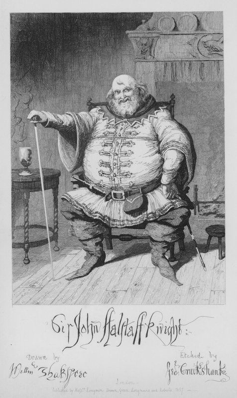 Sir John Falstaff Ridder door George Cruikshank