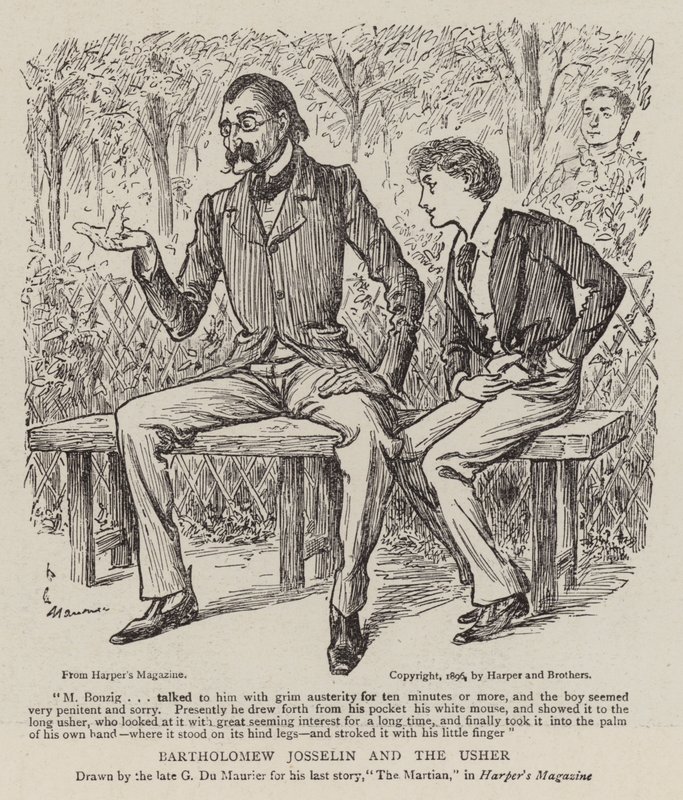 Bartholomew Josselin en de deurwaarder door George du Maurier