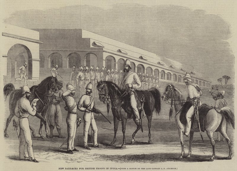 Nieuwe Kazerne voor Britse Troepen in India door George Francklin Atkinson