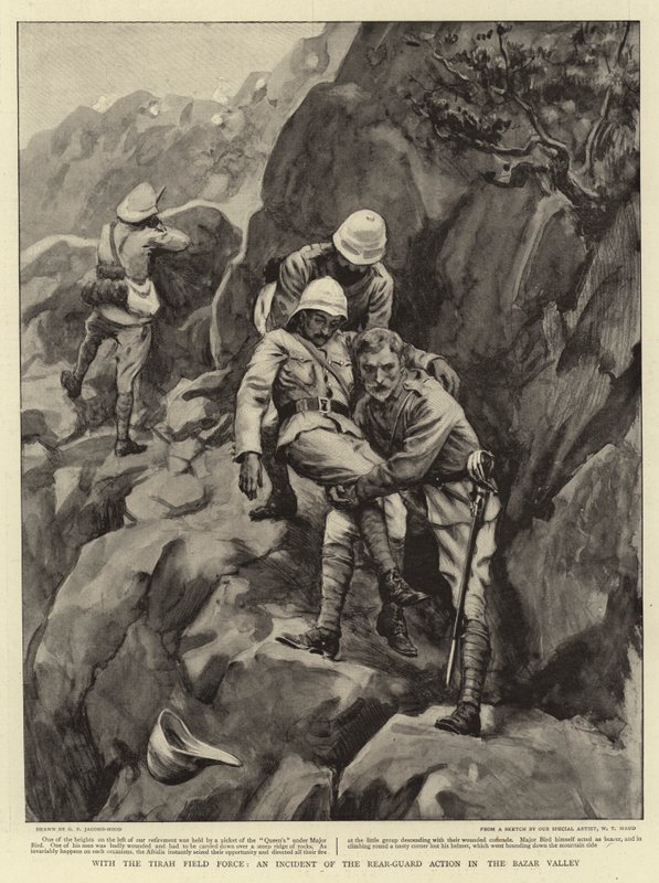 Met de Tirah Field Force, een incident van de achterhoede actie in de Bazar Valley door George Percy Jacomb Hood