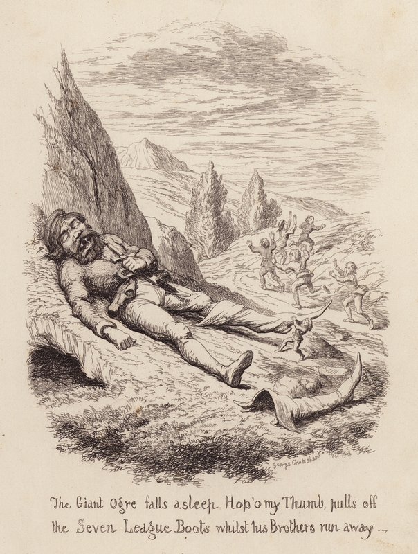 Klein Duimpje door George (after) Cruikshank