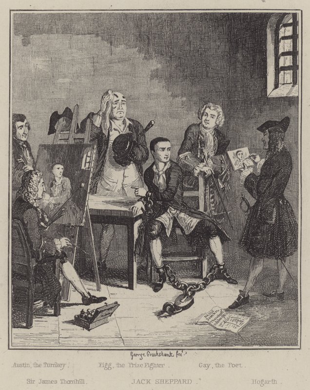 Illustratie voor Jack Sheppard door George (after) Cruikshank