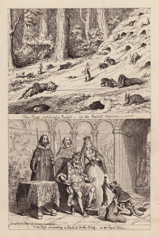 De Gelaarsde Kat door George (after) Cruikshank