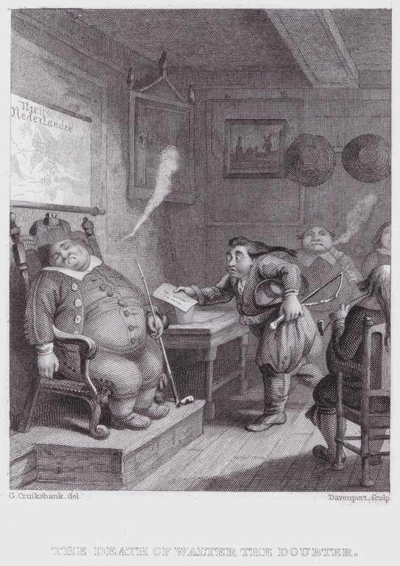 De dood van Walter de Twijfelaar door George (after) Cruikshank