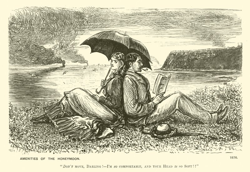 De Geneugten van de Huwelijksreis door George (after) Du Maurier