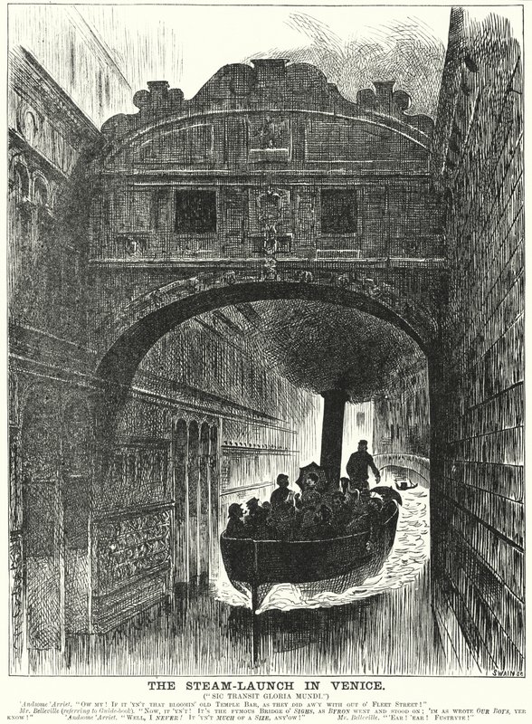 Punch cartoon: De Stoomlancering in Venetië door George (after) Du Maurier