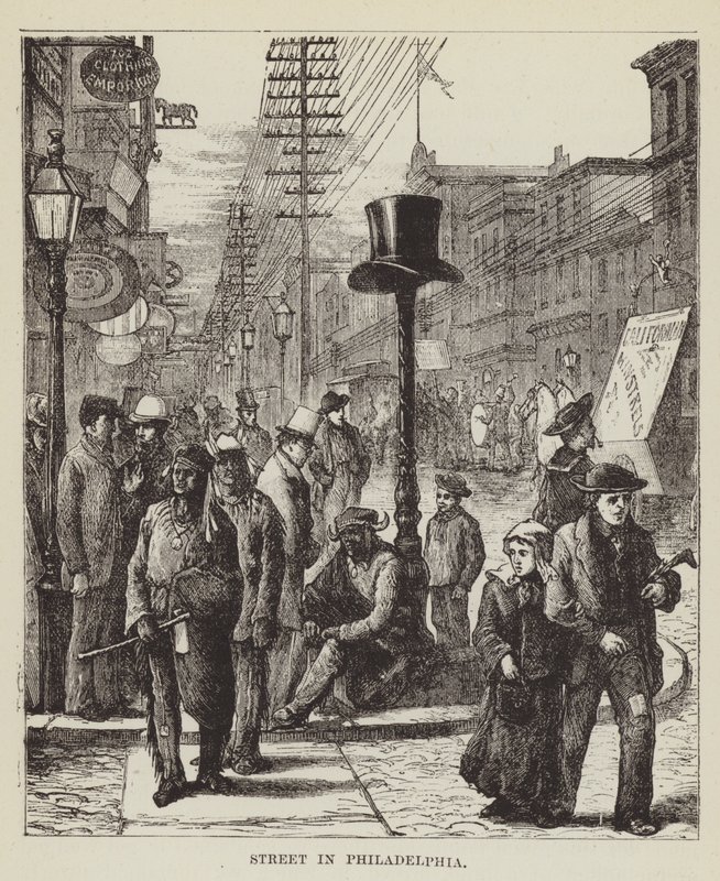 Straat in Philadelphia door George Augustus Sala