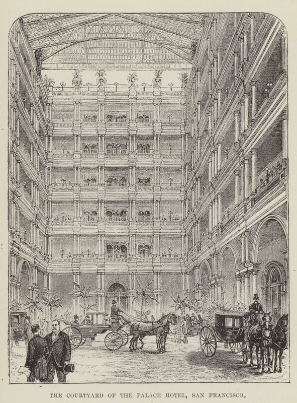 De binnenplaats van het Palace Hotel, San Francisco door George Augustus Sala