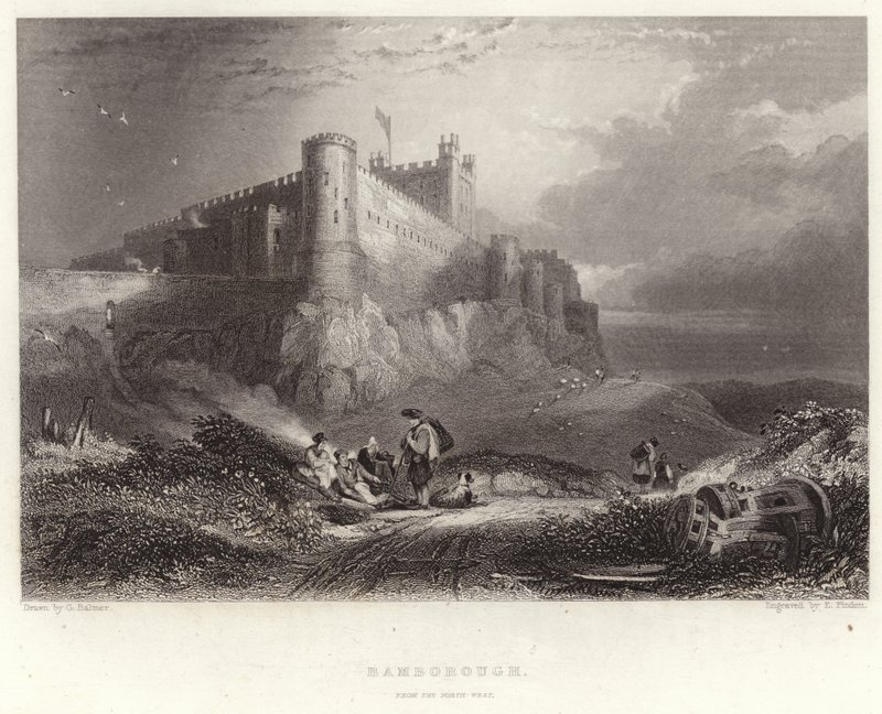 Bamborough, vanuit het Noordwesten door George Balmer