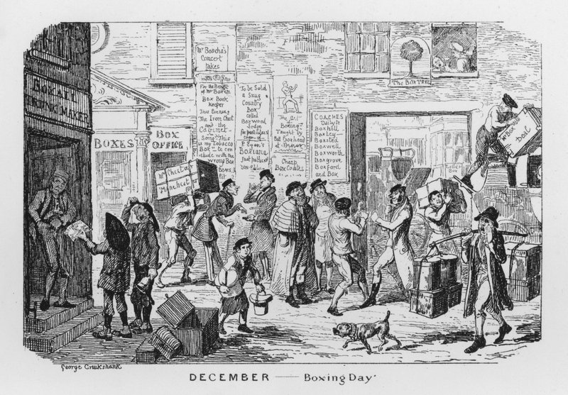 Tweede Kerstdag (gravure) door George Cruikshank