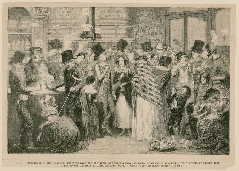Uit De kinderen van de dronkaard door George Cruikshank