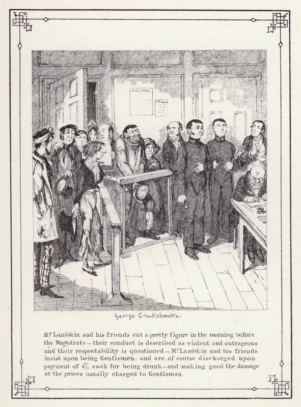 Illustratie voor Het Eigen Boek van de Vrijgezel, of De Voortgang van de Heer Lambkin (Gent) (gravure) door George Cruikshank