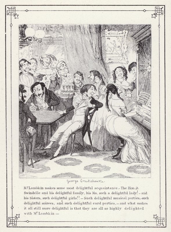 Illustratie voor Het Eigen Boek van de Vrijgezel, of De Voortgang van de Heer Lambkin (Gent) (gravure) door George Cruikshank
