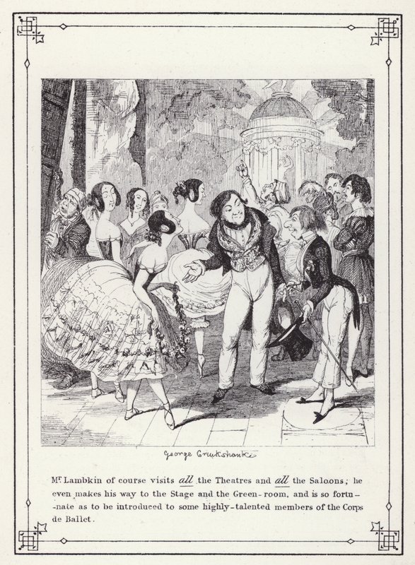 Illustratie voor Het Eigen Boek van de Vrijgezel, of De Voortgang van de Heer Lambkin (Gent) (gravure) door George Cruikshank