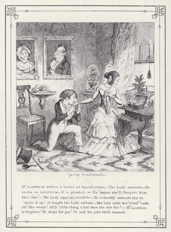 Illustratie voor The Bachelor’s Own Book, of The Progress of Mr Lambkin (Gent) door George Cruikshank