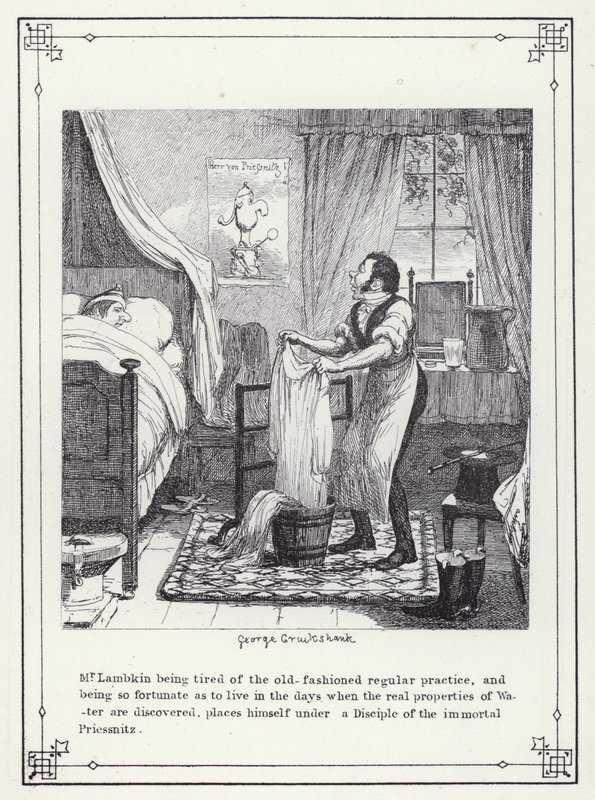 Illustratie voor Het Eigen Boek van de Vrijgezel, of De Voortgang van de Heer Lambkin (Gent) (gravure) door George Cruikshank