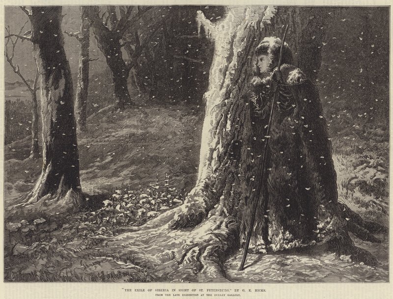 De ballingschap van Siberië in zicht van Sint-Petersburg door George Elgar Hicks