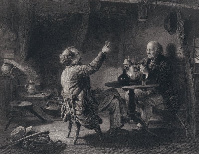 Illustratie voor Auld Lang Syne door Robert Burns door George Harvey