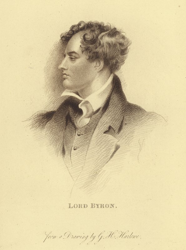 Portret van Lord Byron door George Henry (after) Harlow