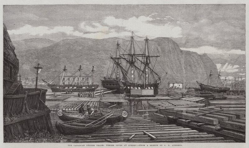 De Canadese Houthandel, Houtkades in Quebec door George Henry Andrews