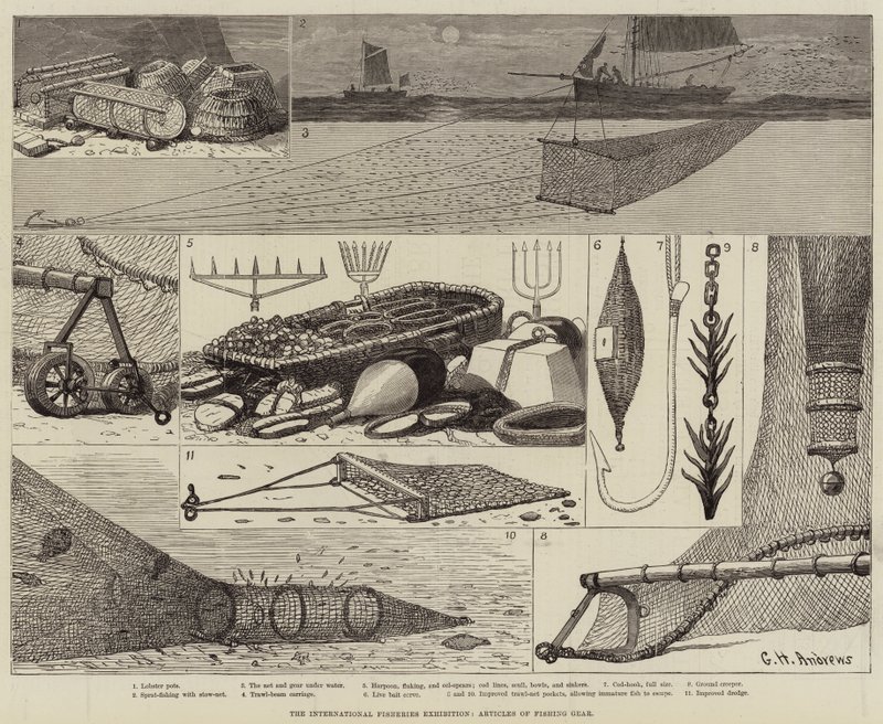 De Internationale Visserijtentoonstelling, Artikelen van Visgerei door George Henry Andrews