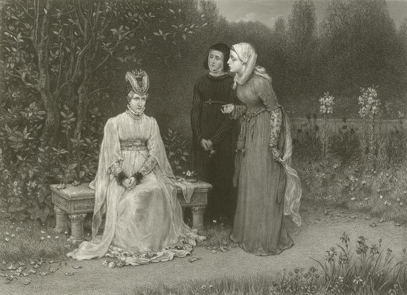 Koningin Isabella en haar dames door George Henry Boughton