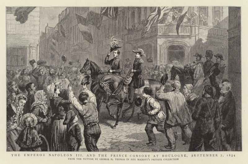 De Keizer Napoleon III en de Prins-Gemaal in Boulogne, 7 September 1854 door George Housman Thomas