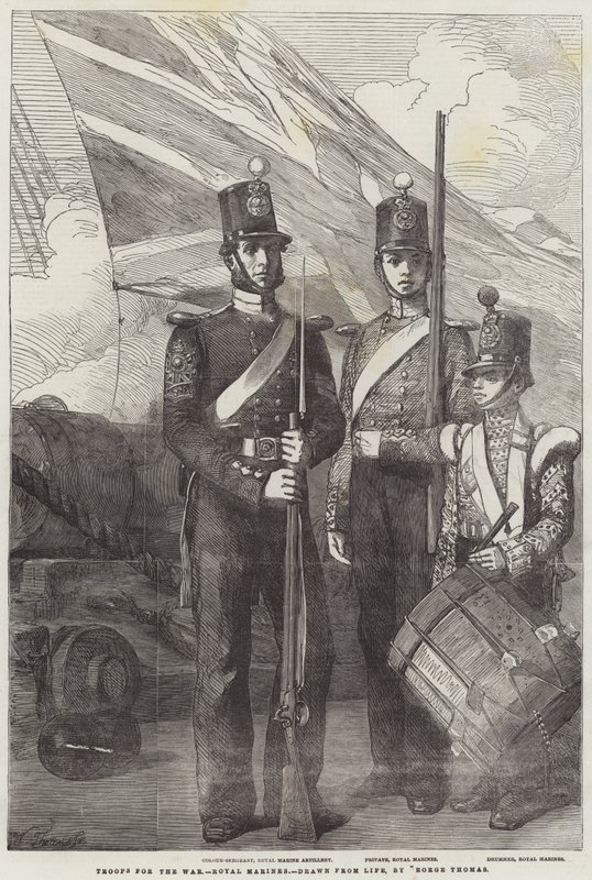 Troepen voor de oorlog, Royal Marines door George Housman Thomas