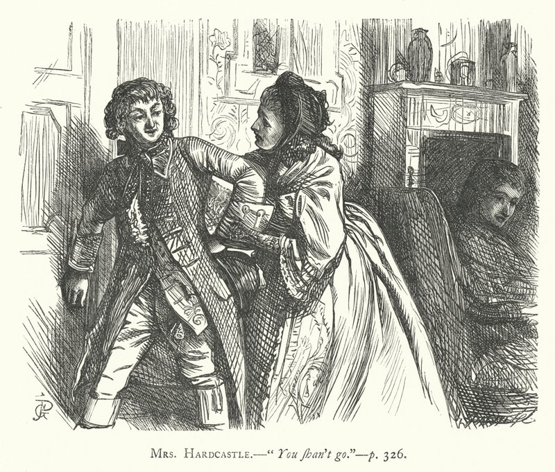 Illustratie voor She Stoops To Conquer (gravure) door George John Pinwell