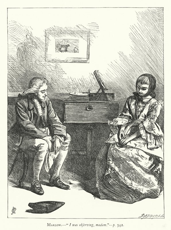 Illustratie voor She Stoops To Conquer door George John Pinwell