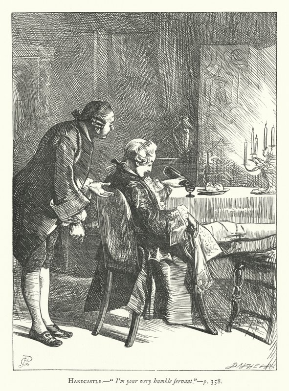 Illustratie voor She Stoops To Conquer (gravure) door George John Pinwell