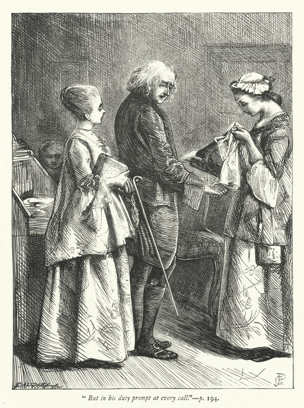 Illustratie voor The Deserted Village (gravure) door George John Pinwell