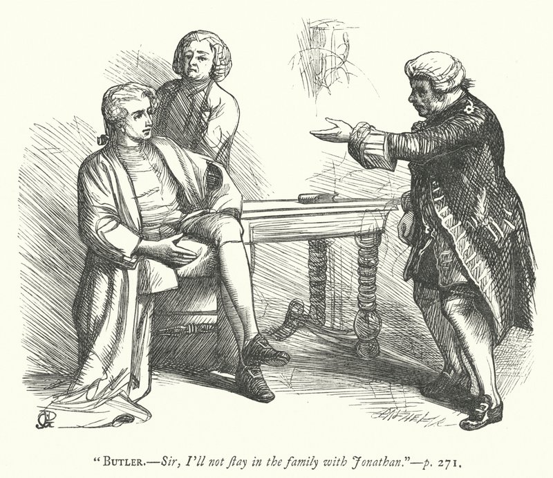 Illustratie voor The Good-Natured Man (gravure) door George John Pinwell