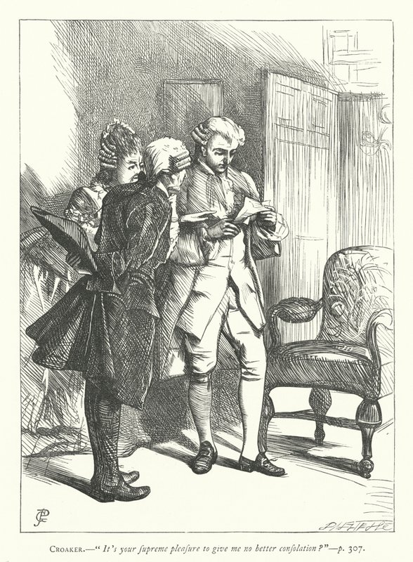 Illustratie voor The Good-Natured Man (gravure) door George John Pinwell