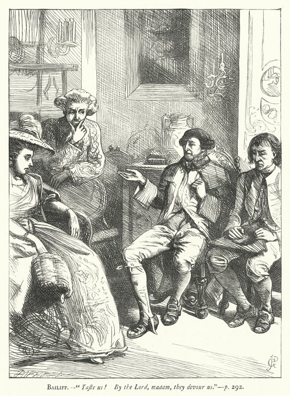 Illustratie voor The Good-Natured Man (gravure) door George John Pinwell