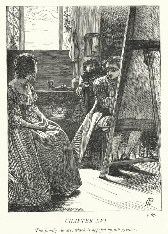Illustratie voor The Vicar of Wakefield (gravure) door George John Pinwell