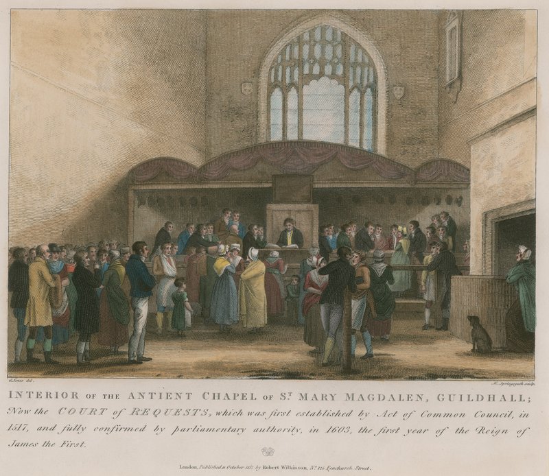Interieur van de oude kapel van St. Mary Magdelene, Guildhall door George Jones