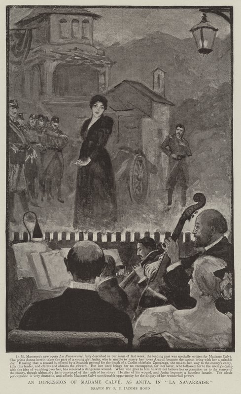 Een Indruk van Madame Calve, als Anita, in La Navarraise door George Percy Jacomb Hood