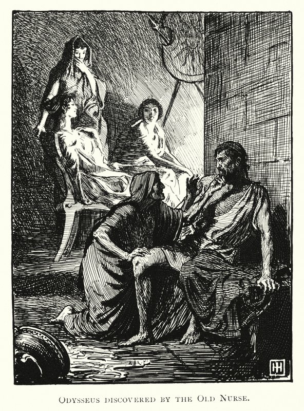 Odyssee: Odysseus ontdekt door de oude verpleegster door George Percy Jacomb Hood