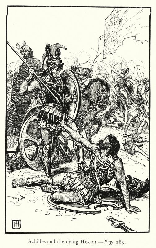 De Ilias: Achilles en de stervende Hektor door George Percy Jacomb Hood